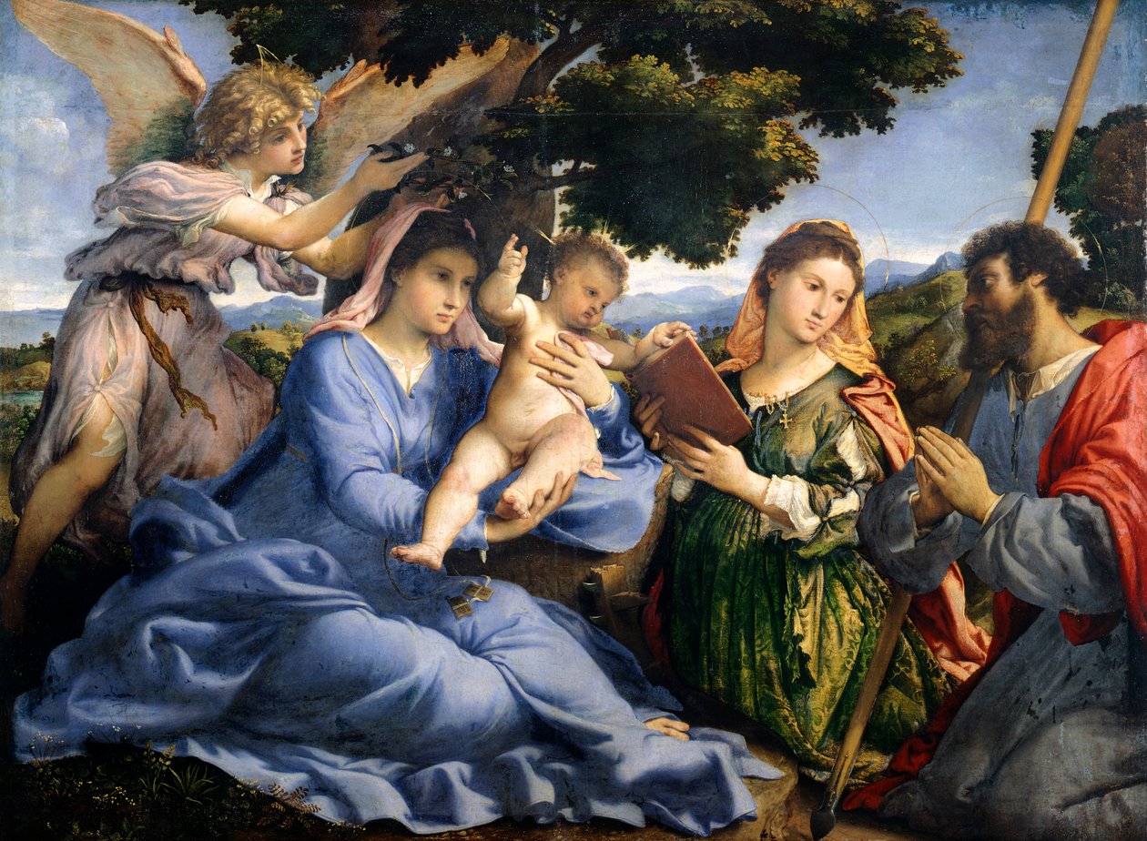 Madonna mit Kind zwischen den Heiligen Katharina von Alexandria und Thomas von Lorenzo Lotto