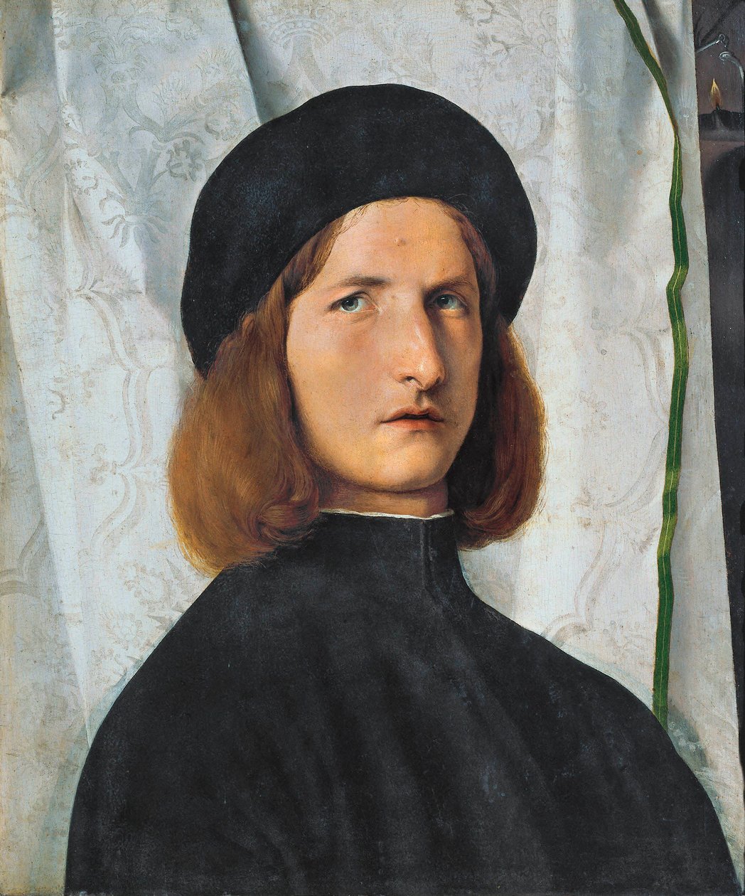 Porträt eines jungen Mannes mit Lampe, 1508 von Lorenzo Lotto