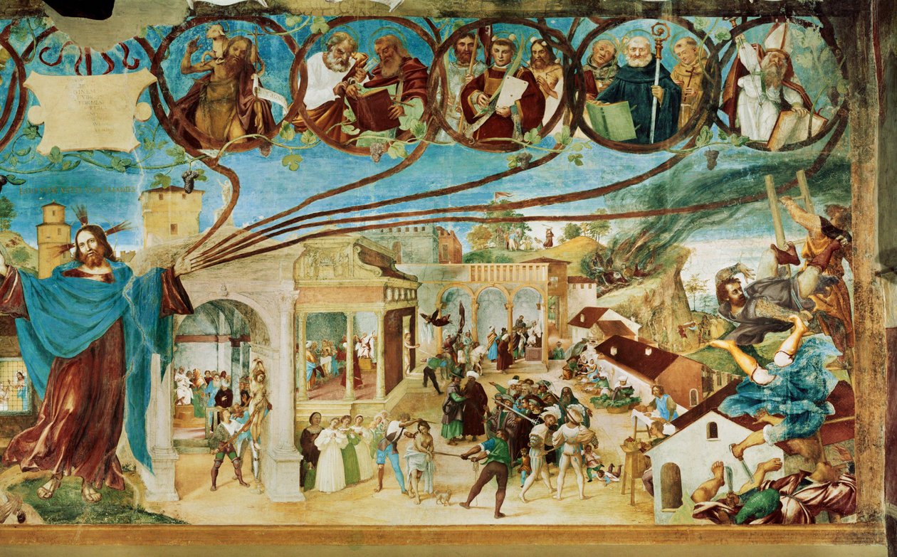 Rechte Seite der Capella Suardi, Kirche Santa Barbara von Lorenzo Lotto