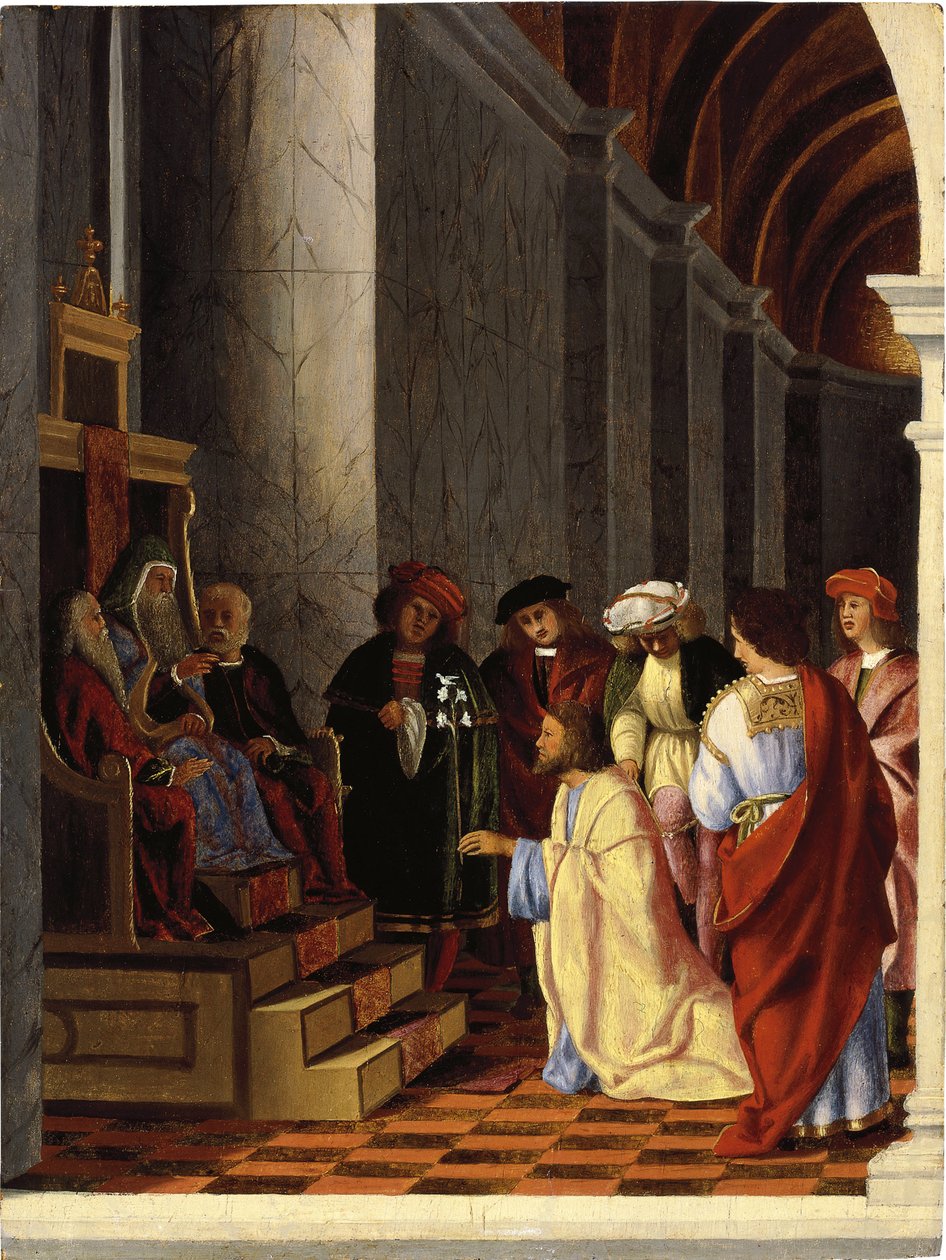 Heiliger Josef vor dem Hohepriester von Lorenzo Lotto
