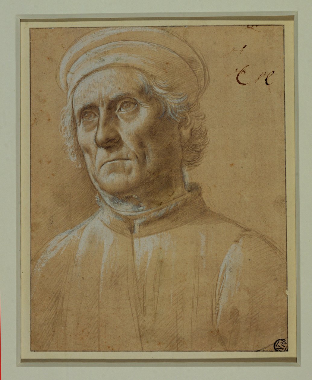 Büste eines alten Mannes mit runder Kappe von Lorenzo di Credi
