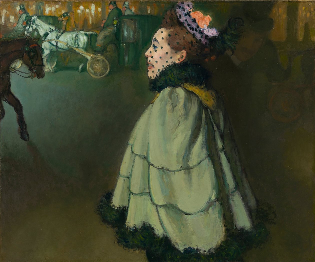 Frau bei Nacht auf den Champs-Élysées von Louis Anquetin