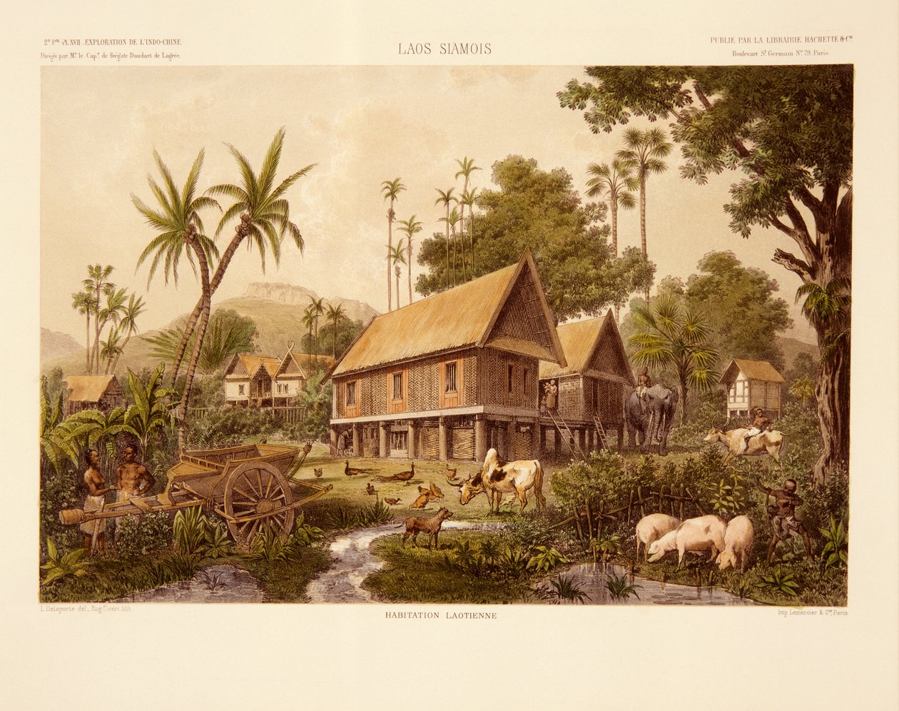 Ein Haus in Laos, Illustration aus 