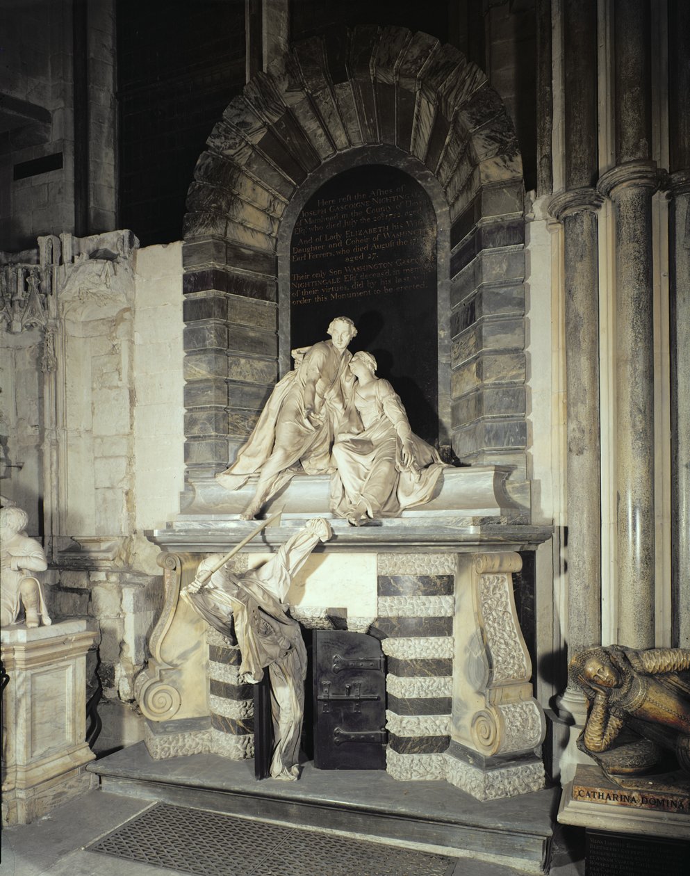 Grab von Sir Joseph und Lady Elizabeth Nightingale (gest. 1731), 1761 von Louis Francois Roubillac