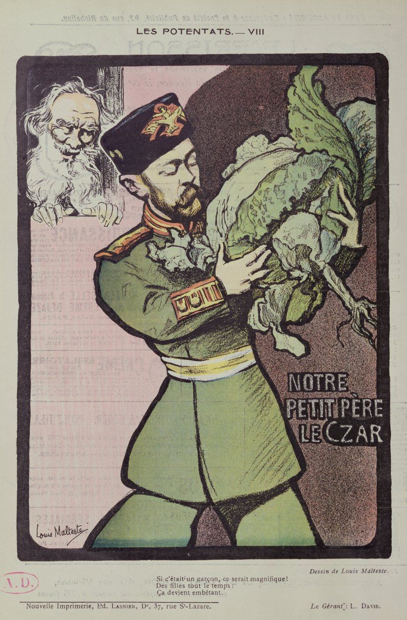 Zar Nikolaus II. und Tolstoi, 1902 von Louis Malteste