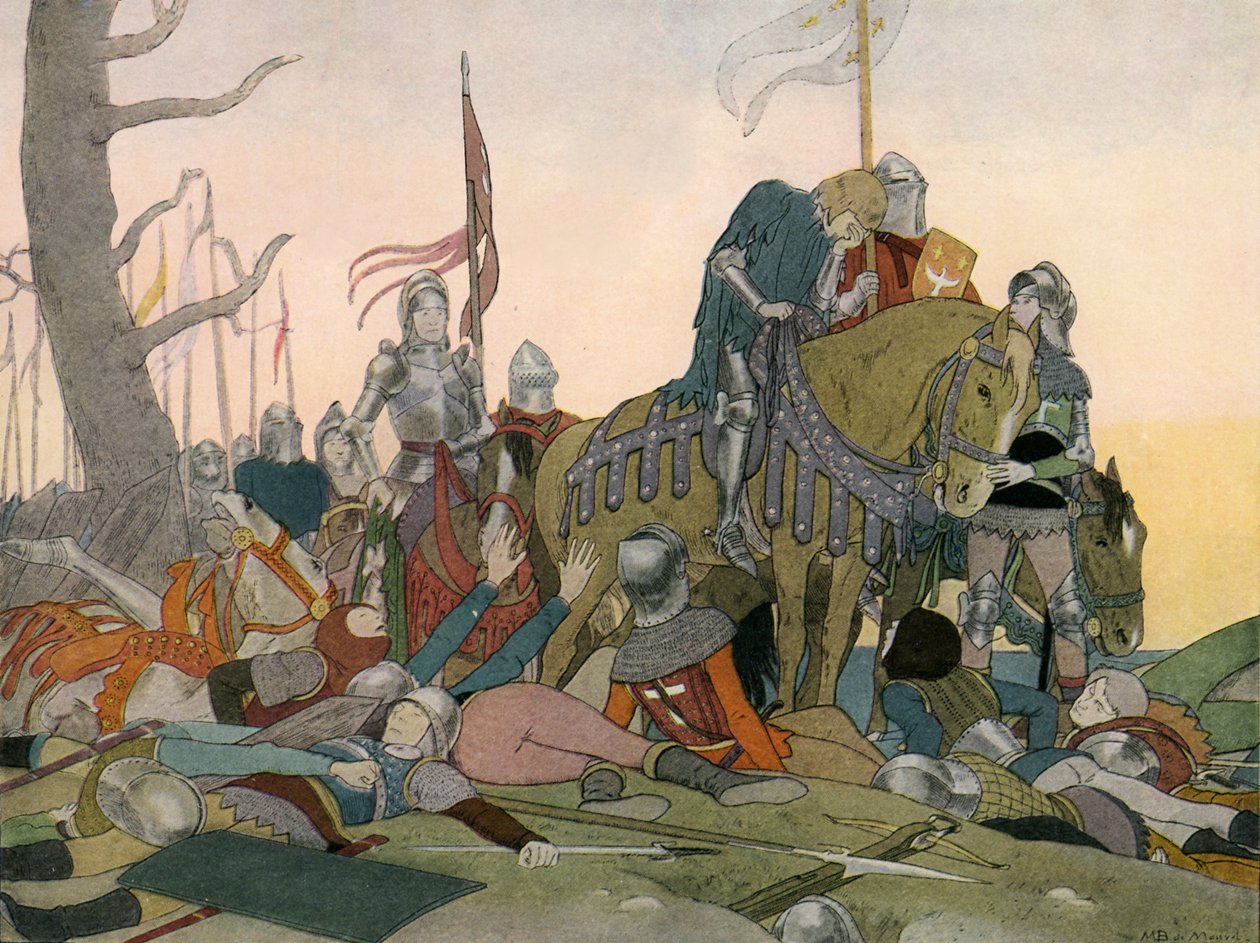 Johanna von Orléans begutachtet französische Verluste von Louis Maurice Boutet de Monvel