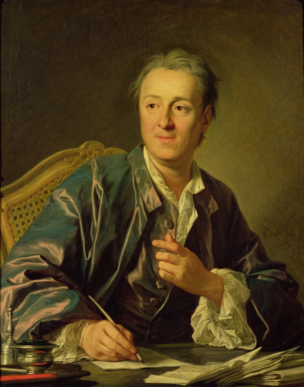 Porträt von Denis Diderot (1713-84) 1767 von Louis Michel van Loo