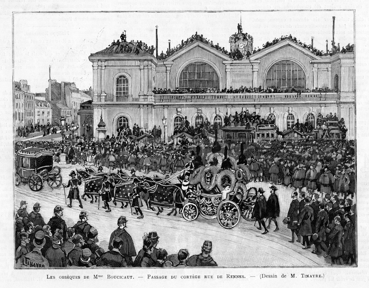 Der Trauerzug von Marguerite Boucicaut in Paris, 1887 von Louis Tinayre