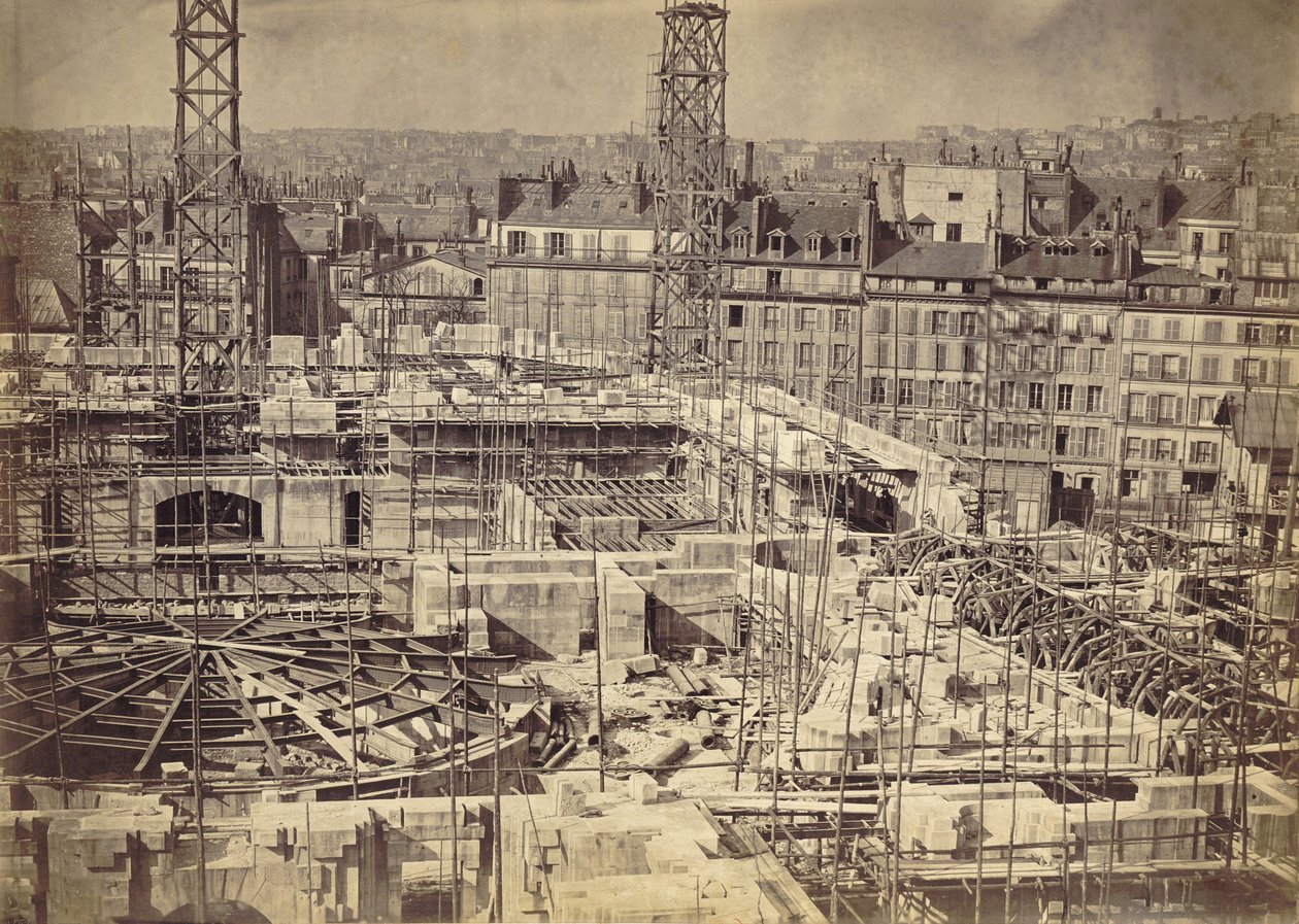 Bau der Pariser Oper (Palais Garnier) 25. März von Louis Emile Durandelle