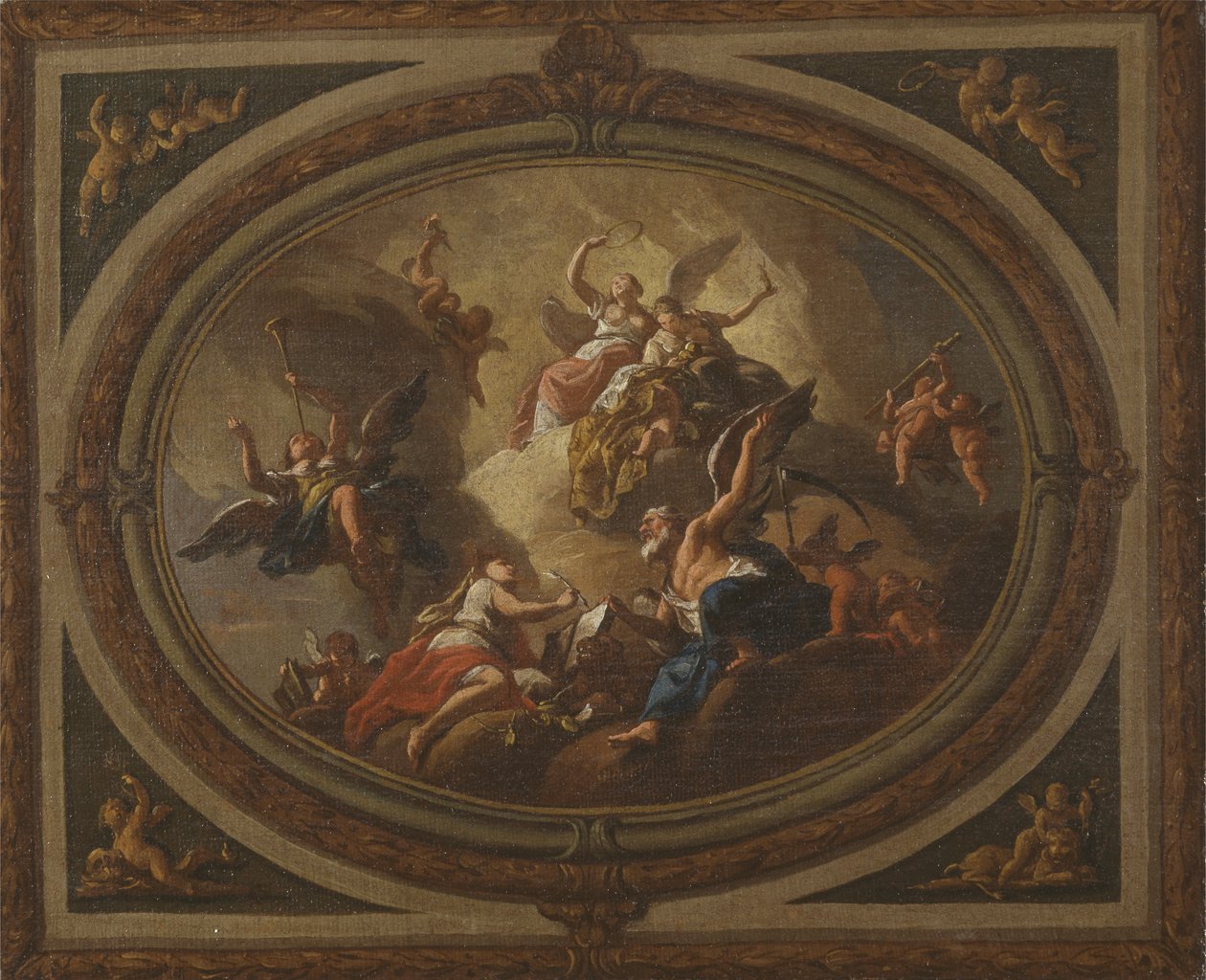 Skizze für eine ovale Decke, ca. 1705 von Louis (after) Laguerre