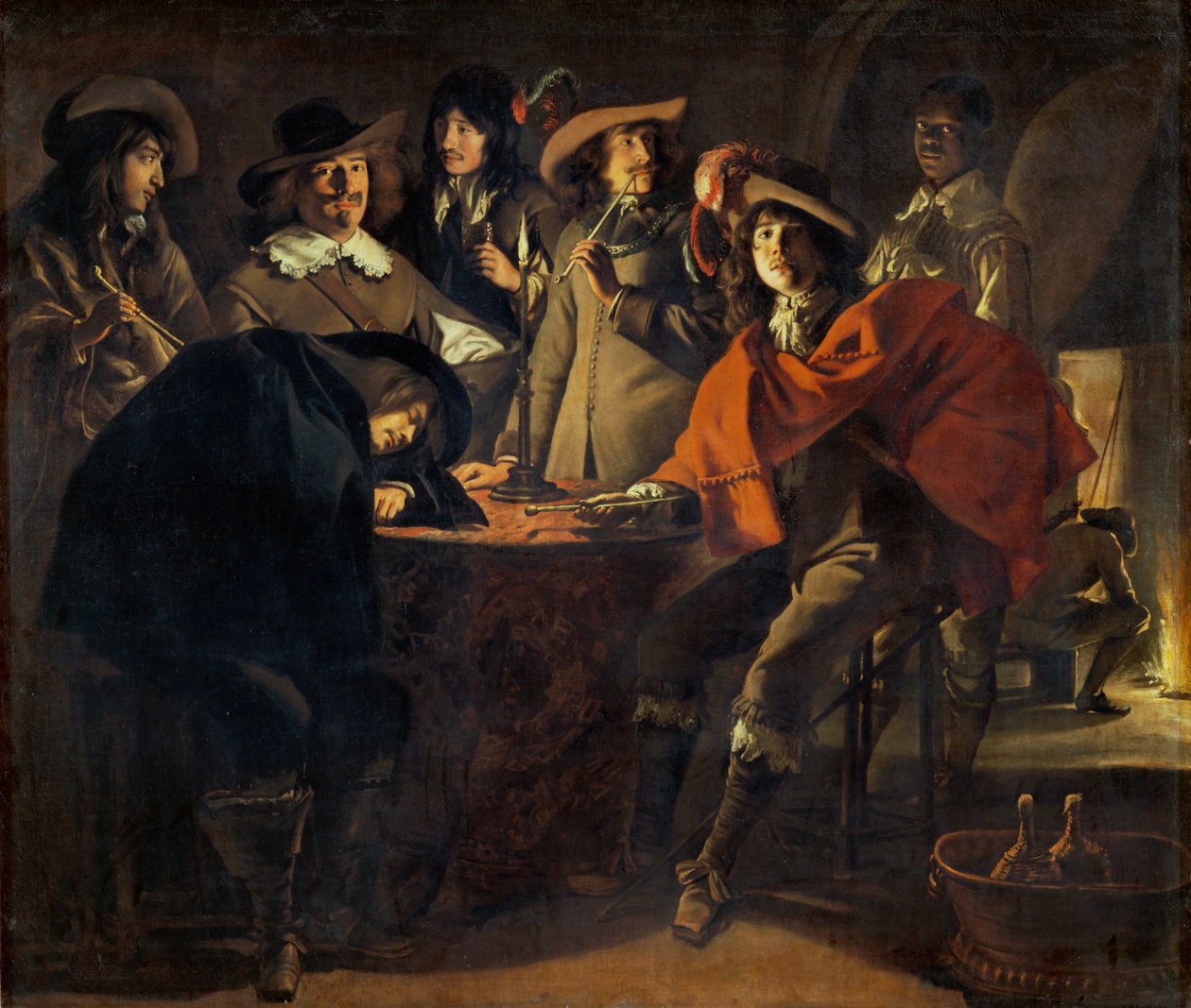 La tabagie, auch genannt die Wache - 1643 von Louis (attr. to) Le Nain