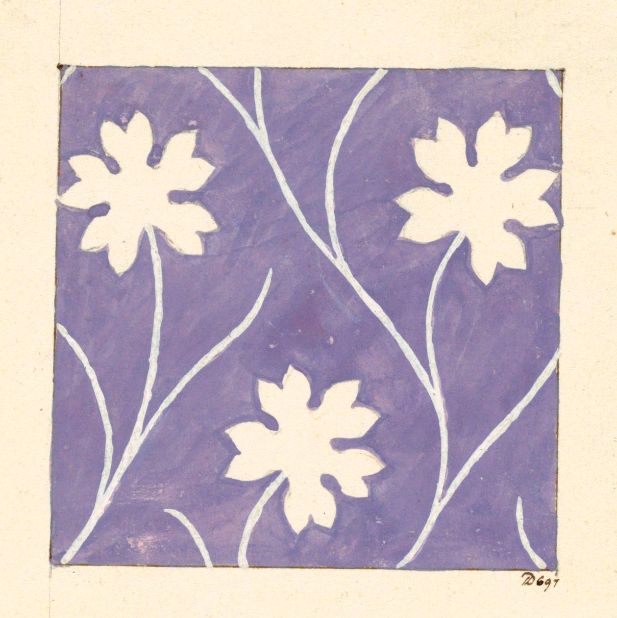 Blumendesign für bedruckten Stoff von Louis Albert DuBois