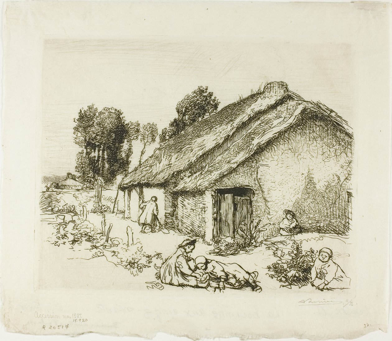 Hütte mit fünf Kindern von Louis Auguste Lepère