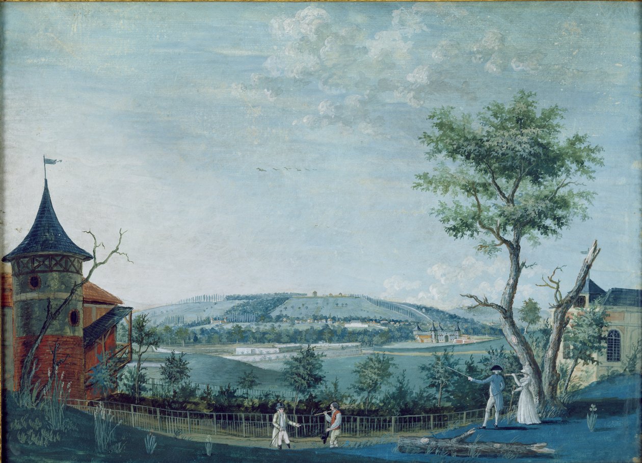 Die Einsiedelei und das alte Schloss im Park von Le Raincy, 1754-93 von Louis Carrogis dit Carmontelle