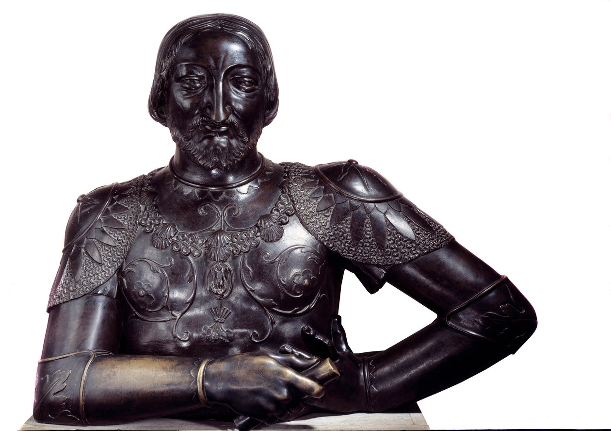 Büste des Königs von Frankreich Franz I. in Bronze. Skulptur von Louis Claude Antoine Vasse (1716-1772) 1756 Paris. Louvre Museum von Louis Claude Vassé