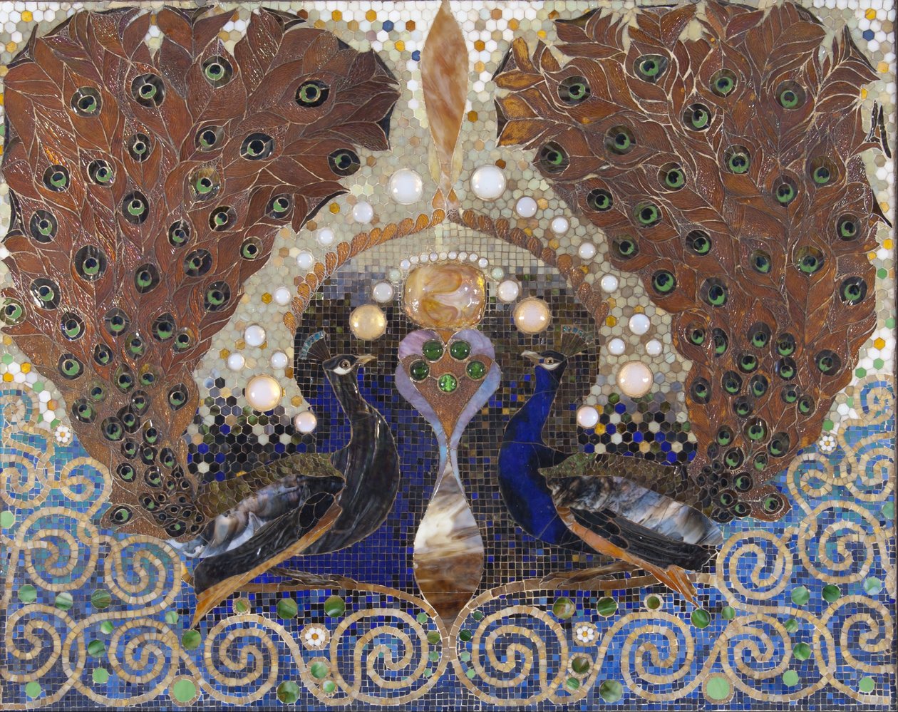 Pfauenmosaik aus der Eingangshalle des Hauses von Henry O. Havemeyer, New York von Louis Comfort Tiffany