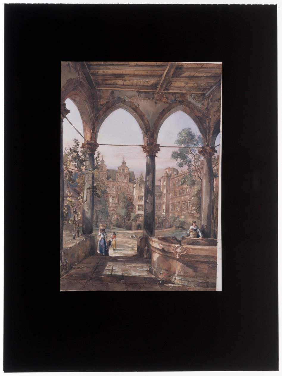 Der Innenhof des Heidelberger Schlosses von Louis Desire Thienon