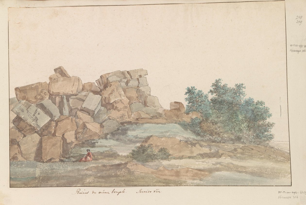 Reste des Zeus-Olympus-Tempels bei Agrigento von Louis Ducros
