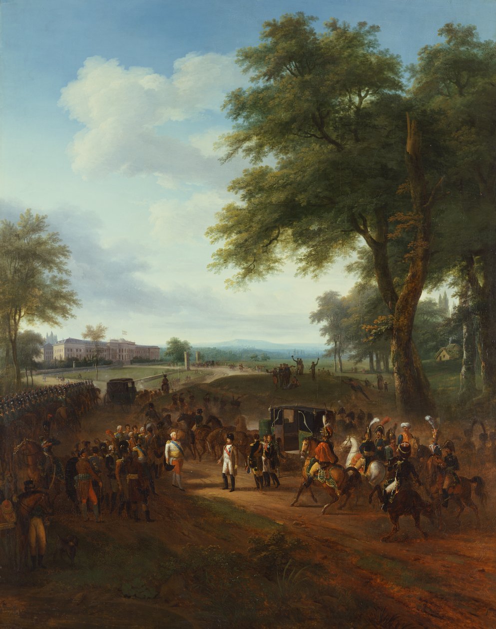 Napoleon wird von Friedrich Herzog von Württemberg empfangen, 2. Oktober von Louis Etienne Watelet