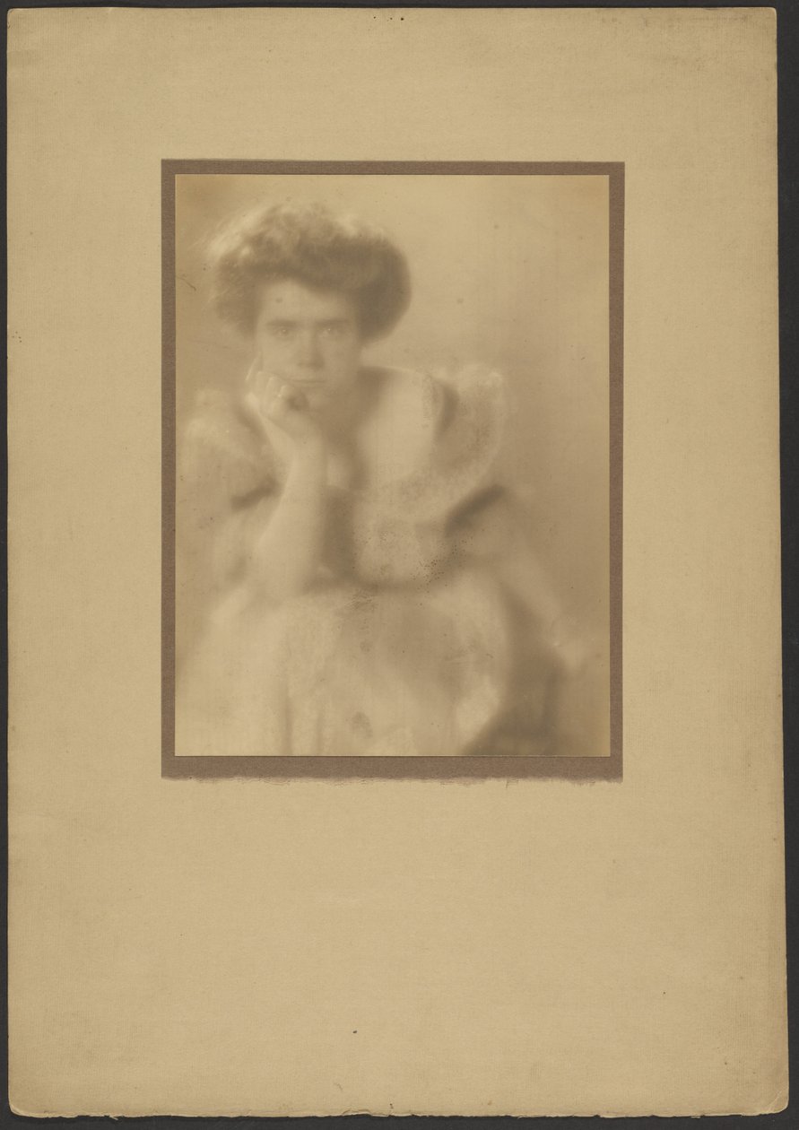 Porträt einer Frau mit Pompadour von Louis Fleckenstein