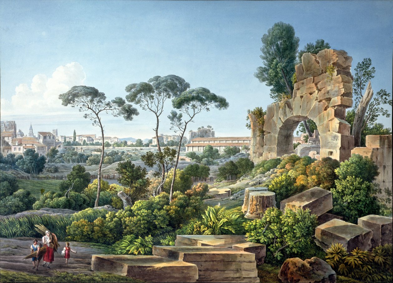 Ansicht des Esquilin-Hügels, Rom, ca. 1800 von Louis Francois Cassas