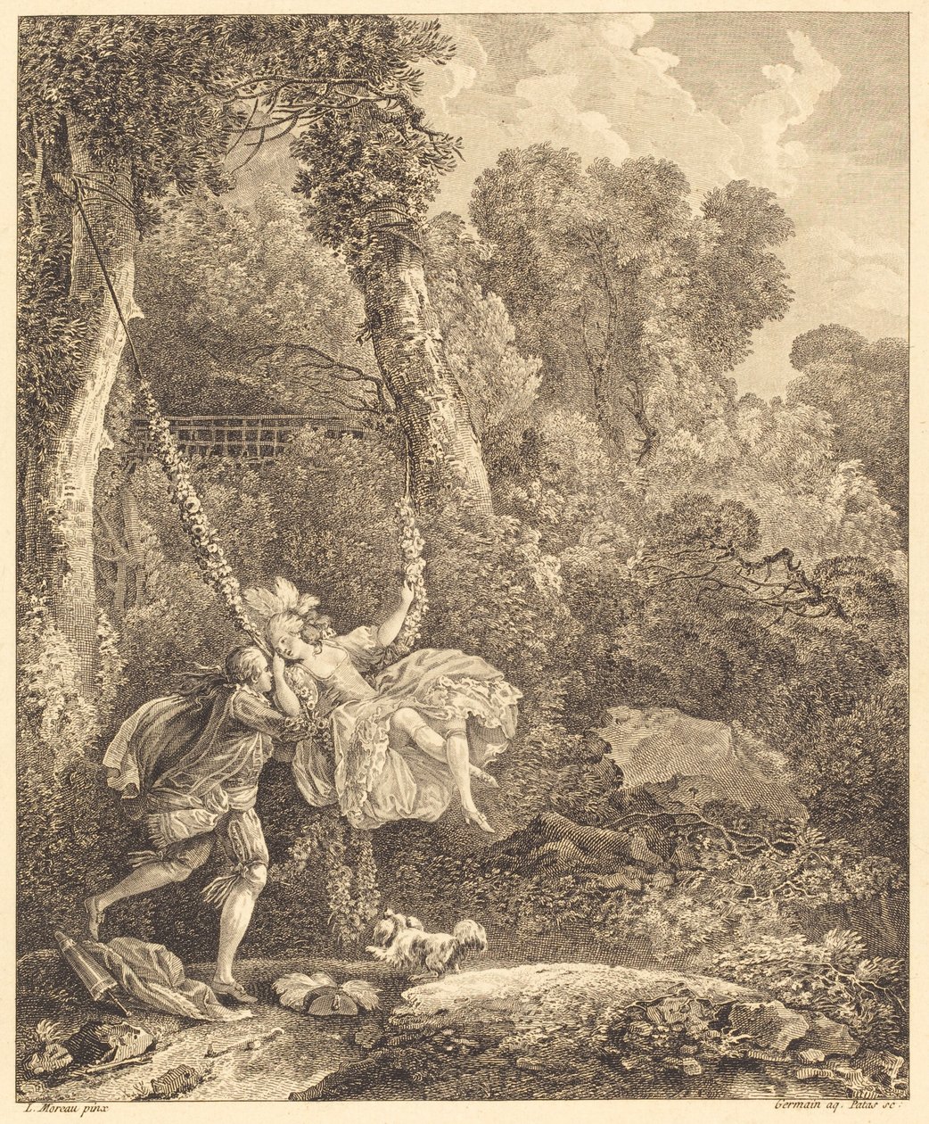 Man läuft mehr als eine Gefahr von Louis Germain and Charles Emmanuel Patas after Louis Gabriel Moreau