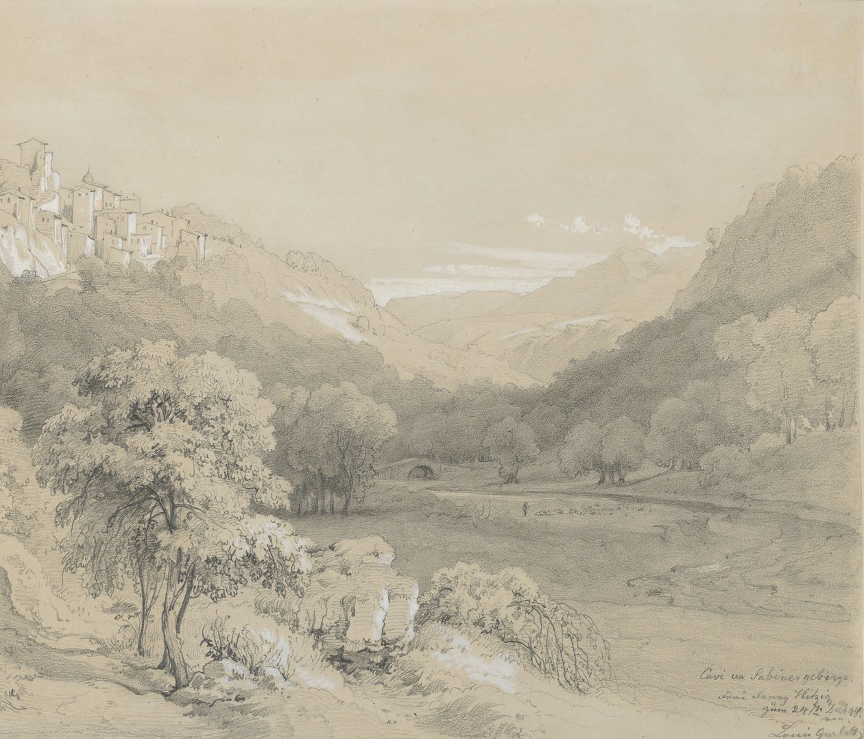 Ein Blick auf Cavi in den Sabiner Bergen, 1848 von Louis Gurlitt
