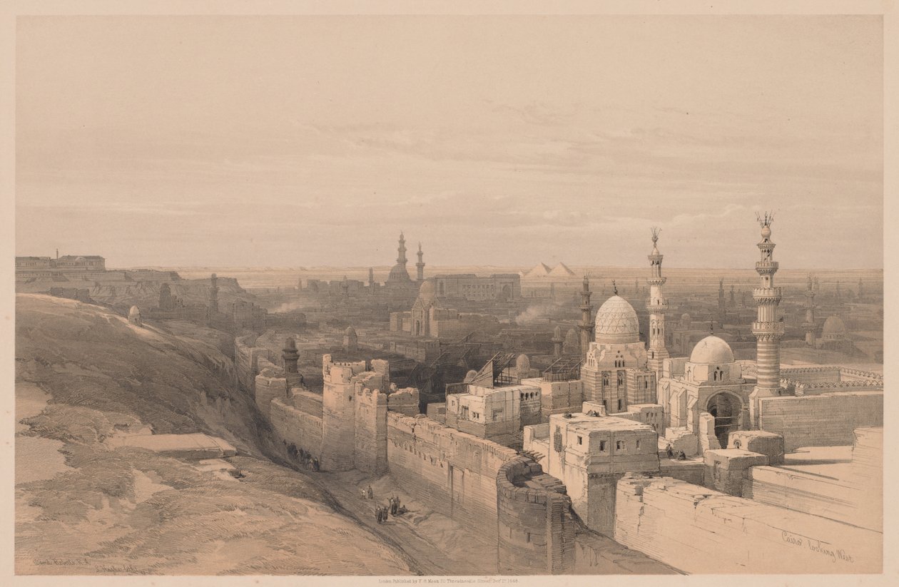 Ägypten und Nubien: Band III - Nr. 26, Kairo, Blick nach Westen von Louis Haghe