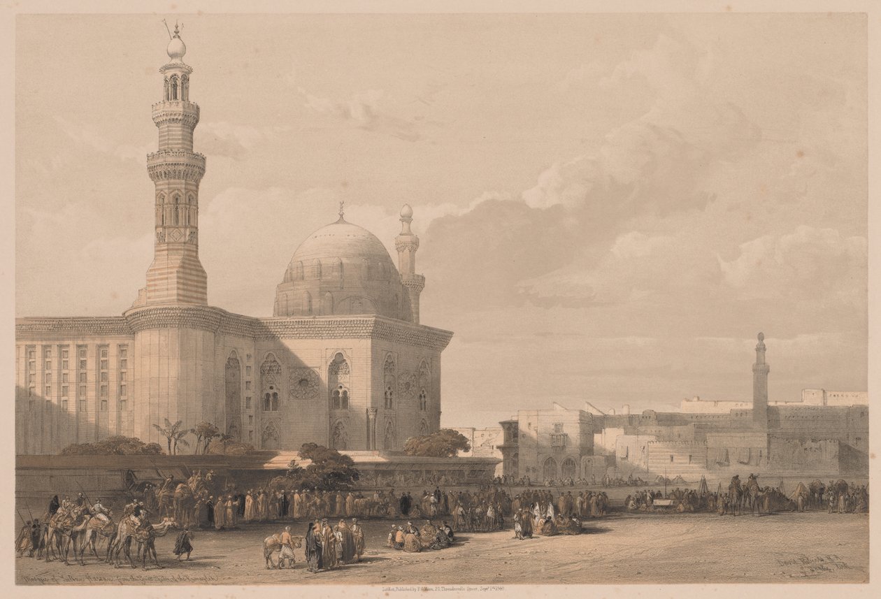 Ägypten und Nubien: Band III - Nr. 38, Moschee des Sultans Hassan vom Großen Platz der Rameyleh von Louis Haghe
