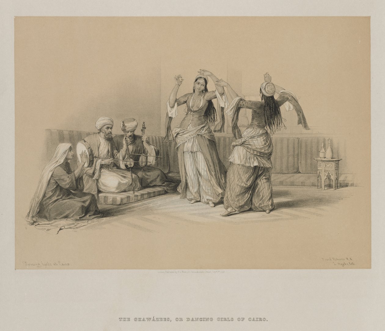 Ägypten und Nubien, Band III: Tanzende Mädchen in Kairo, 1849 von Louis Haghe