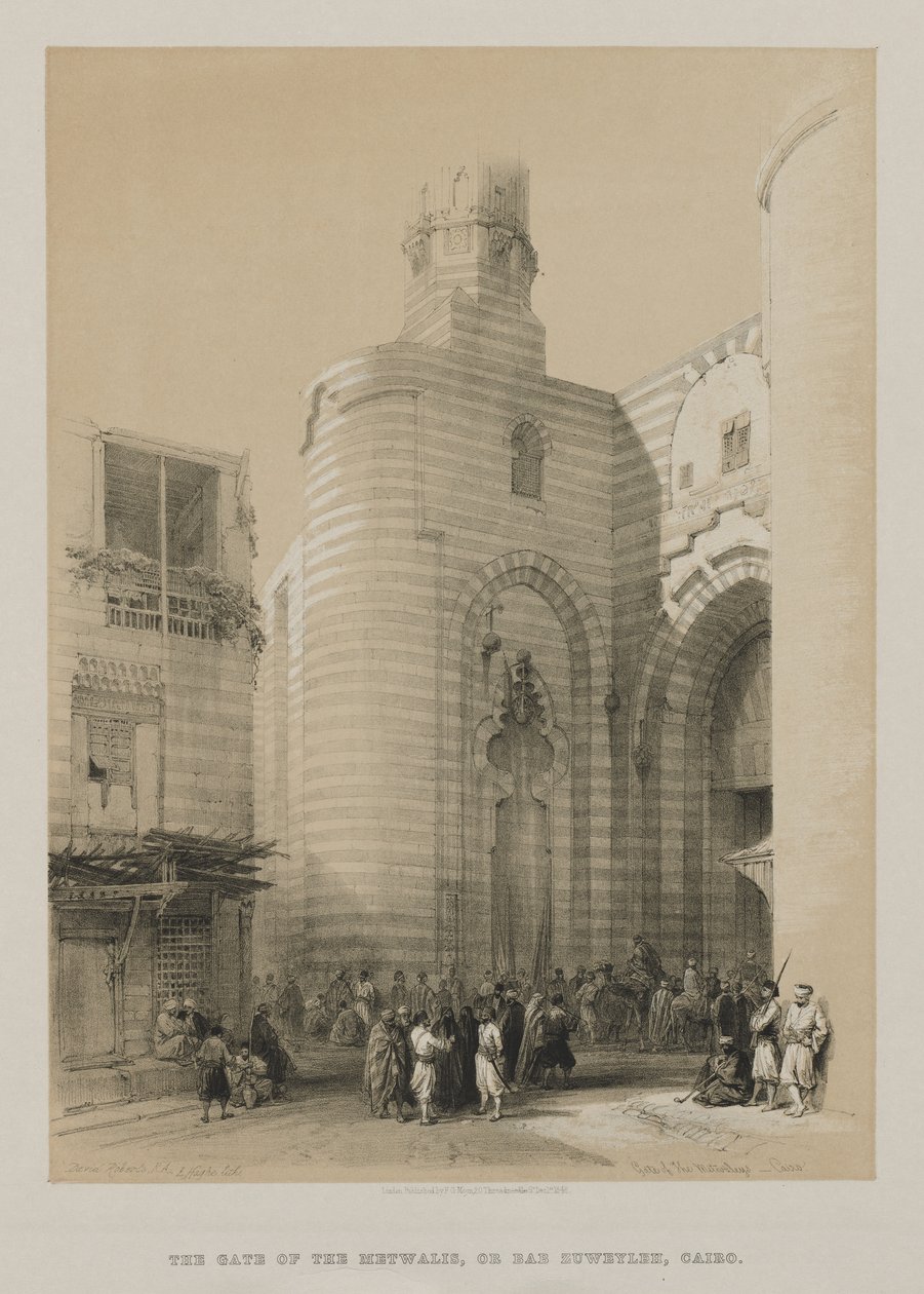 Ägypten und Nubien, Band III: Tor der Metwaleys, Kairo, 1848 von Louis Haghe