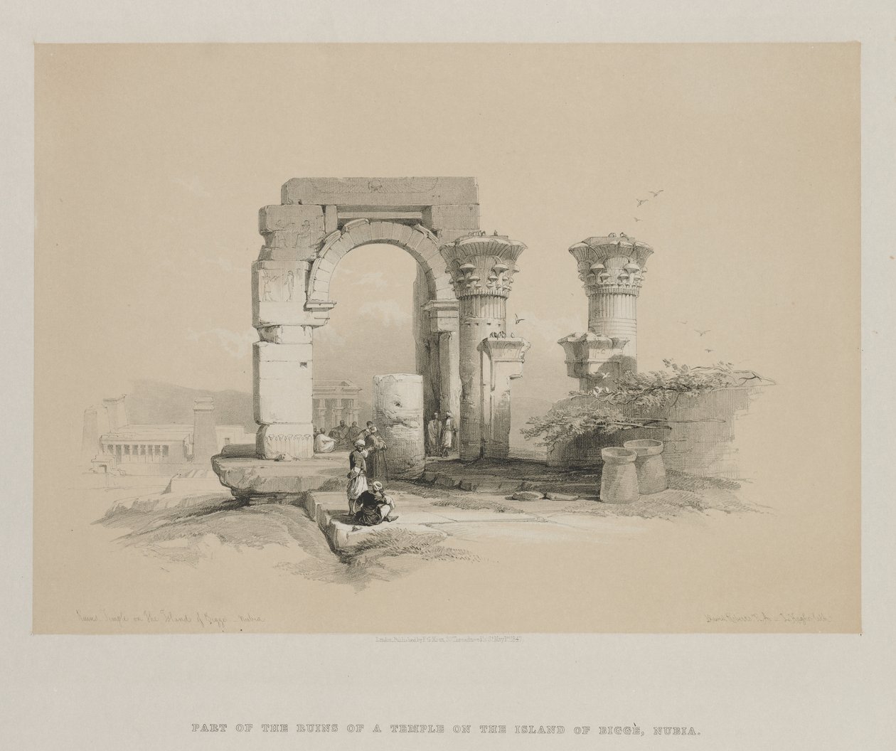 Ägypten und Nubien, Band II: Ruinen - Tempel auf der Insel Biggeh, Nubien von Louis Haghe