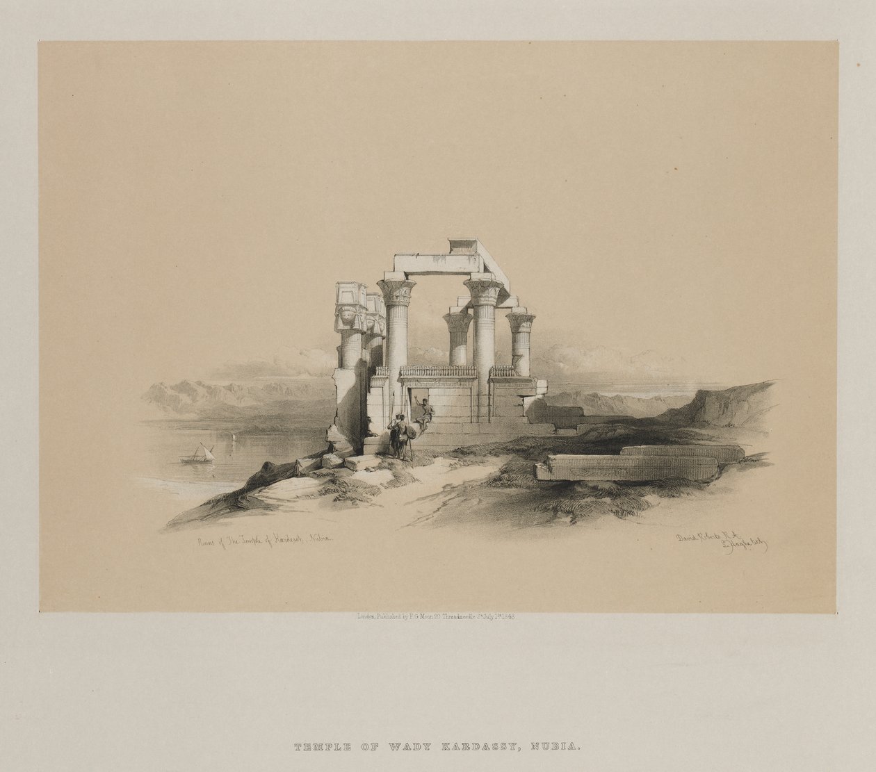 Ägypten und Nubien, Band II: Ruinen des Tempels von Kardeseh, Nubien, 1848 von Louis Haghe