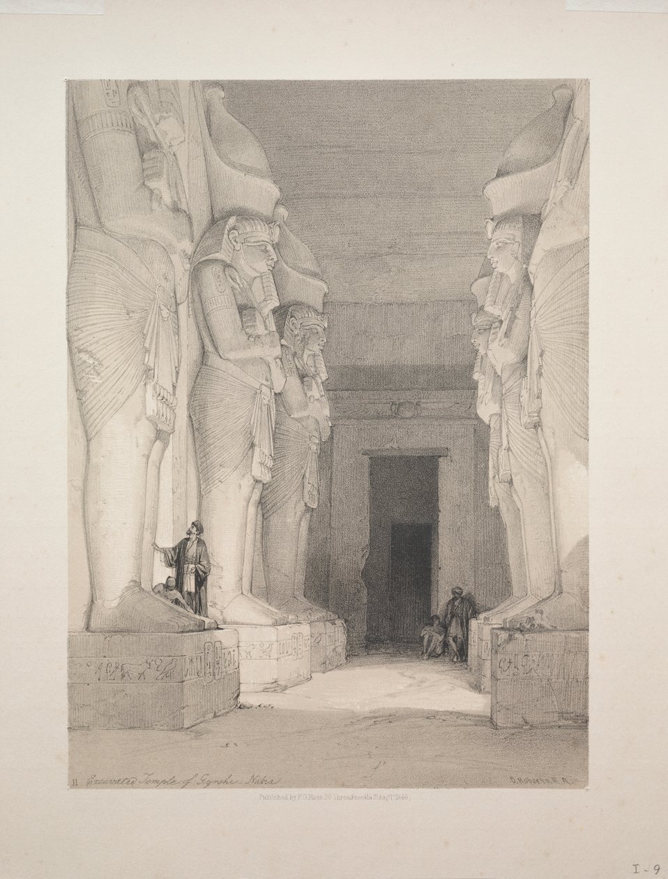 Ägypten und Nubien: Band I - Nr. 9, Ausgegrabener Tempel von Gyrshe, Nubien von Louis Haghe