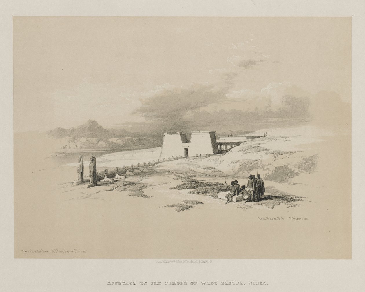 Ägypten und Nubien, Band I: Zugang zum Tempel von Wadi Sebua, Nubien von Louis Haghe