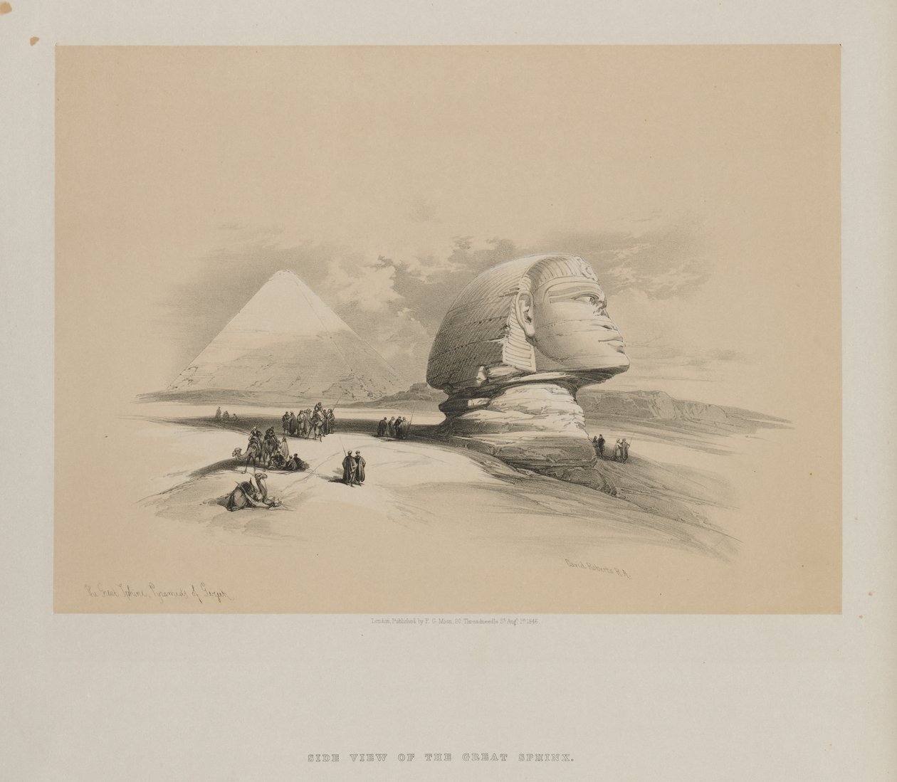 Ägypten und Nubien, Band I: Die Große Sphinx, Pyramiden von Gizeh, 1846 von Louis Haghe