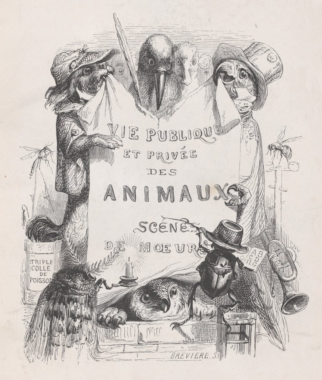 Privates und öffentliches Leben der Tiere, Szenen der Sitten, ca. 1837-47 von Louis Henri Brévière