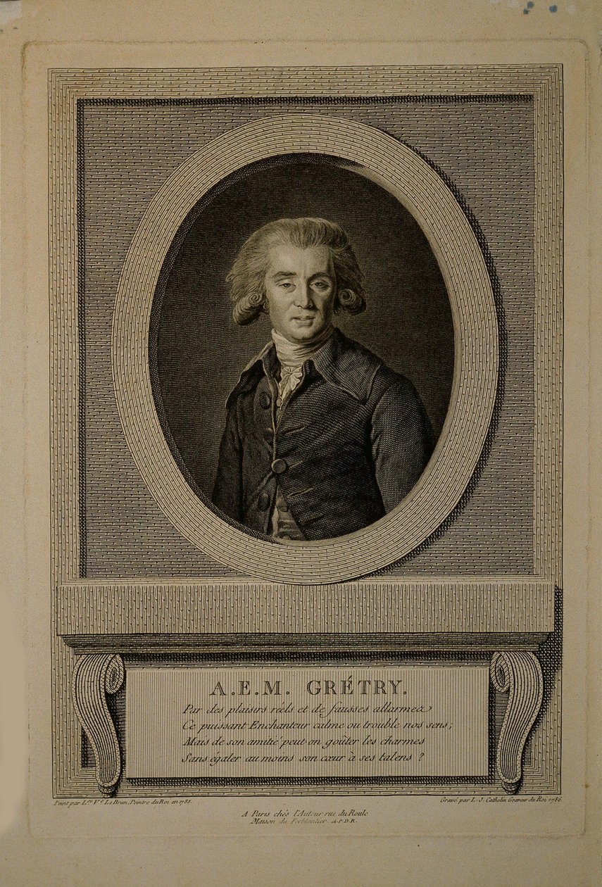 Porträt des Komponisten André Ernest Modeste Grétry, 1741-1813, 1786 von Louis Jacques Cathelin