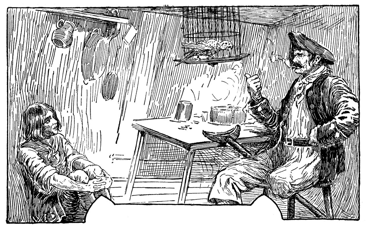 Illustration von Louis Rhead (1857-1926) für den Roman „Die Schatzinsel“ von Robert Louis Stevenson (1850-1894) 1915 von Louis John Rhead