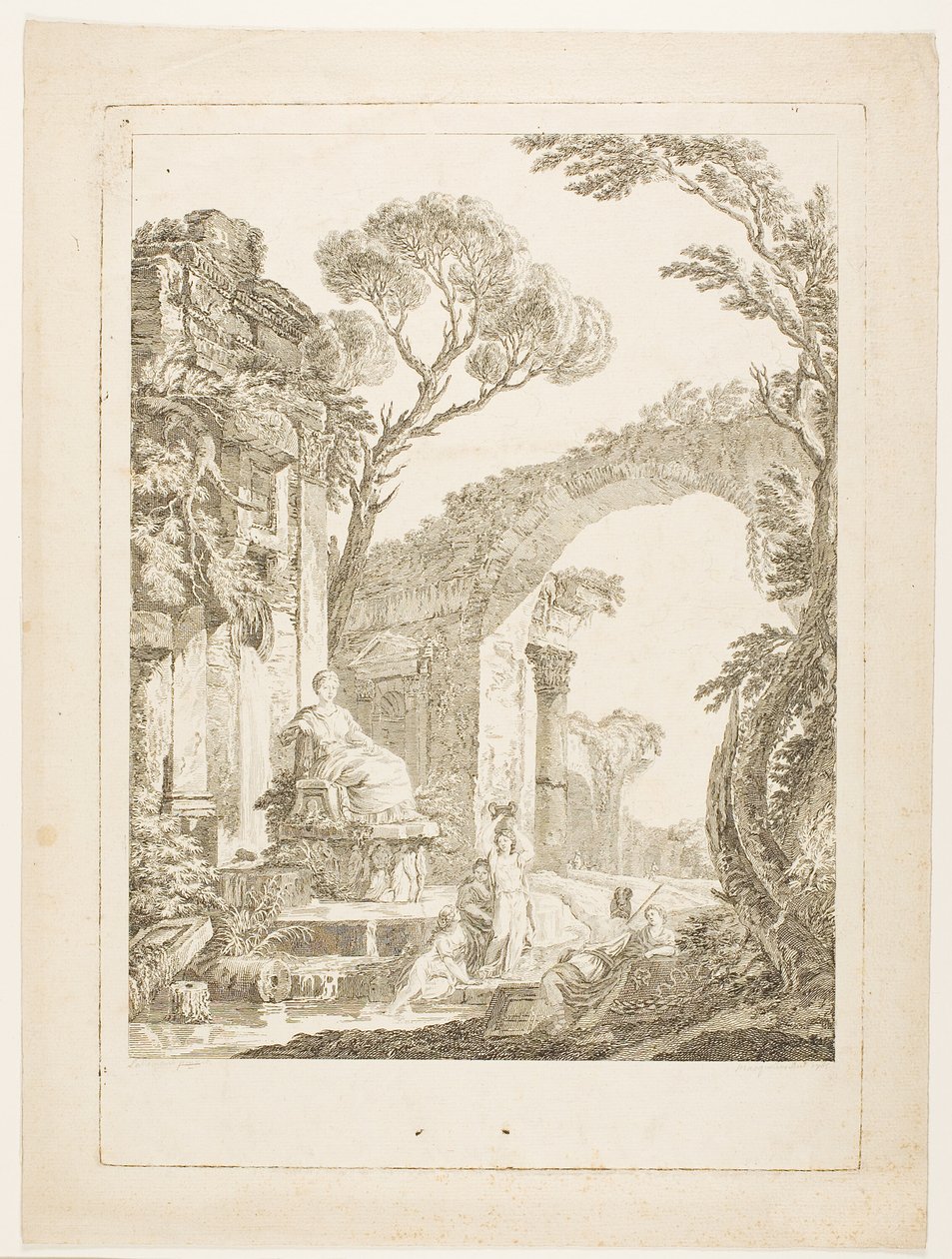 Der Brunnen in den Ruinen von Louis Joseph Masquelier