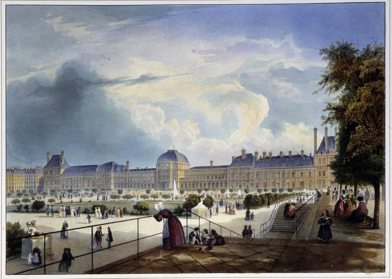 Der Palast der Tuilerien - in „Paris en 1837“ von Arnout von Louis Jules Arnout