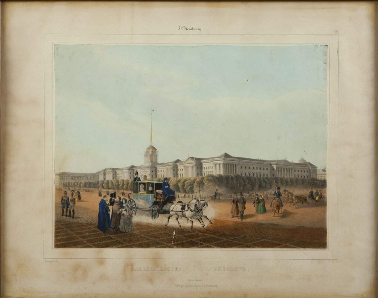 Die Admiralität in Sankt Petersburg, Ende der 1840er Jahre von Louis Jules Arnout