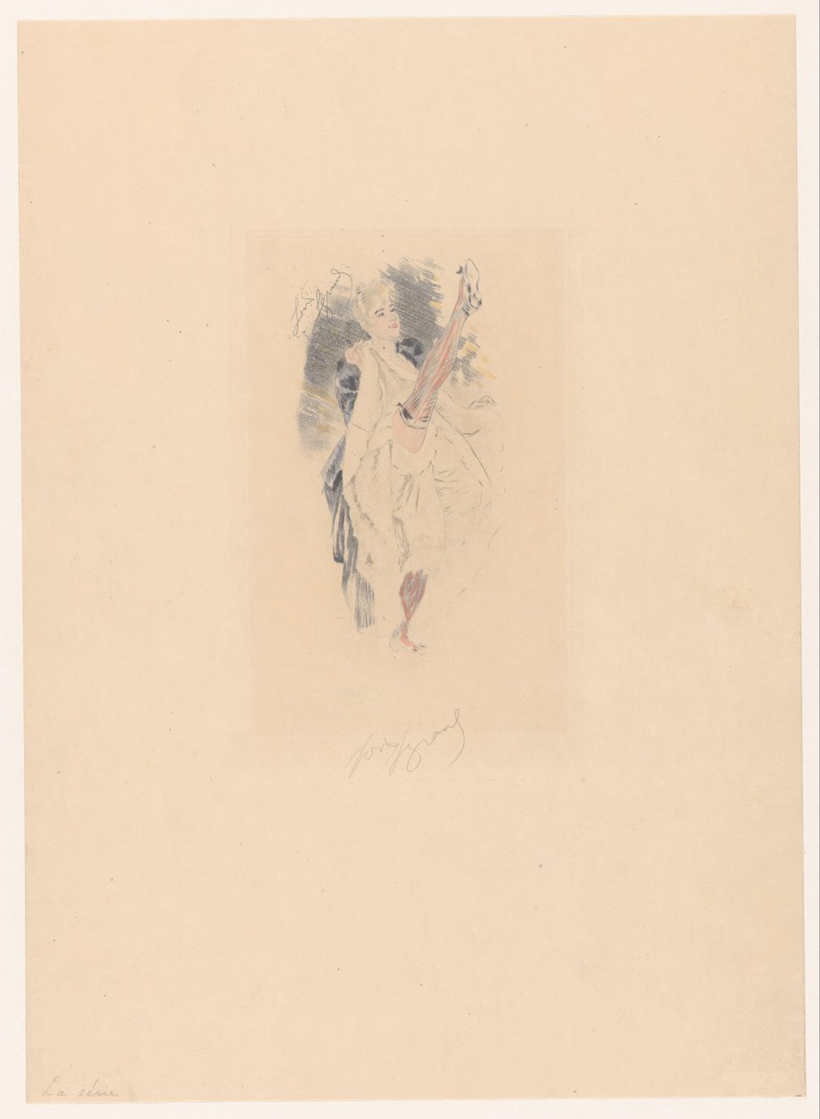 Cancan-Tänzerin mit erhobenem Bein von Louis Legrand (signed by artist)