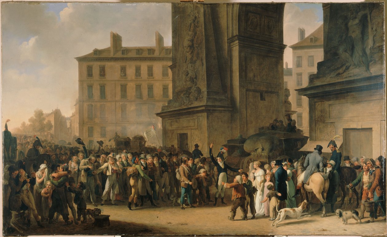 Die Rekruten von 1807 ziehen an der Porte Saint-Denis vorbei von Louis Leopold Boilly
