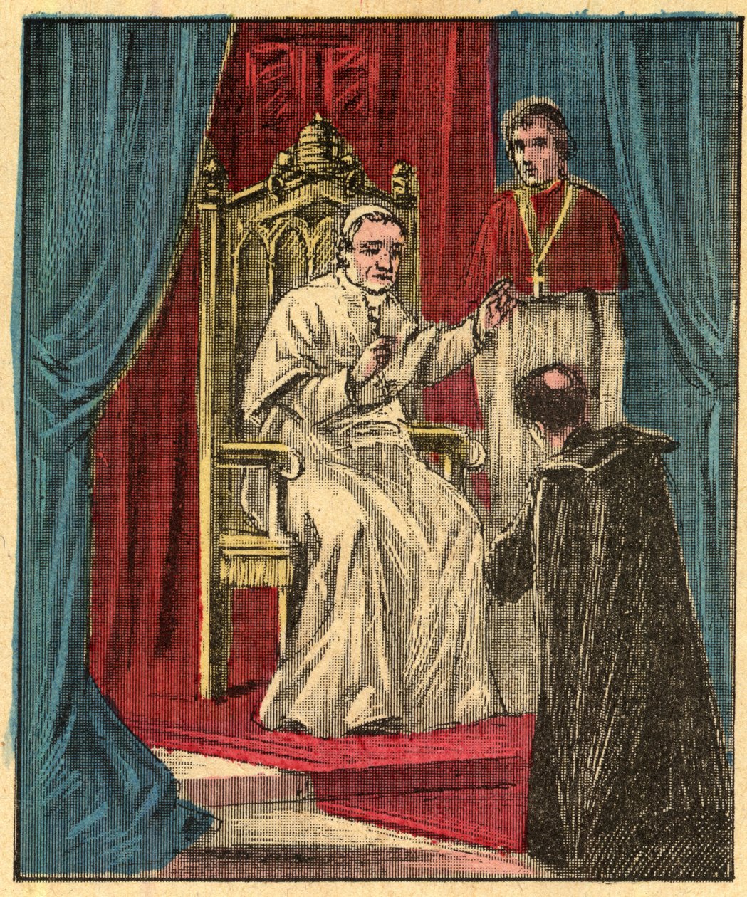 Louis-Gaston de Segur (1844-1879) französischer Bischof im Vatikan vor Papst Pius IX - - Gravur aus Religiöse Lehre durch die Augen. Wunderbares Album von Louis Maitrejean und Georget Ramond - Frankreich 1910 von Louis Maitrejean