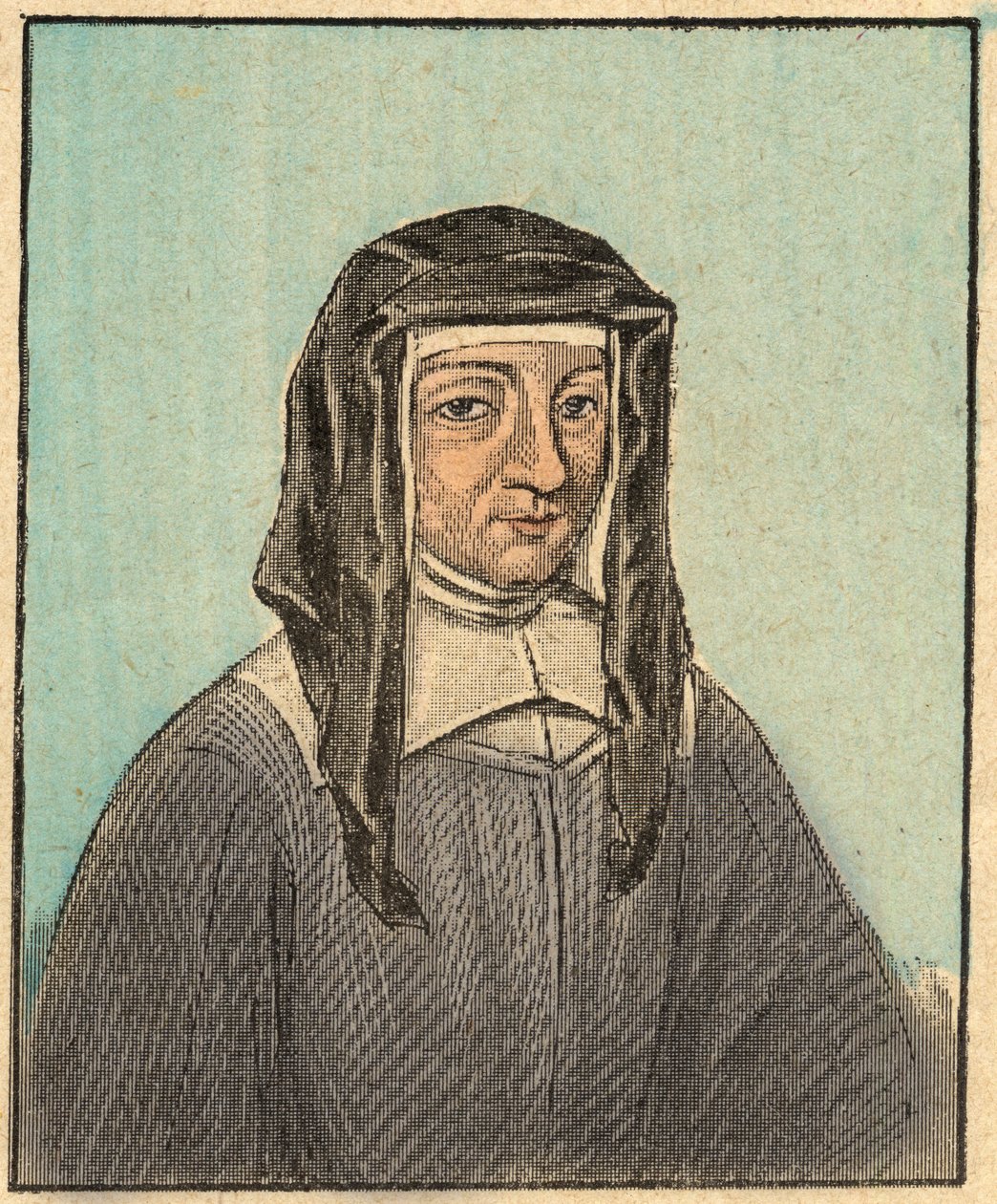 Porträt von Louise de Marillac (1591-1660) - Gravur aus Religiöse Lehre durch die Augen. Wunderbares Album von Louis Maitrejean und Georget Ramond - Frankreich 1910 von Louis Maitrejean