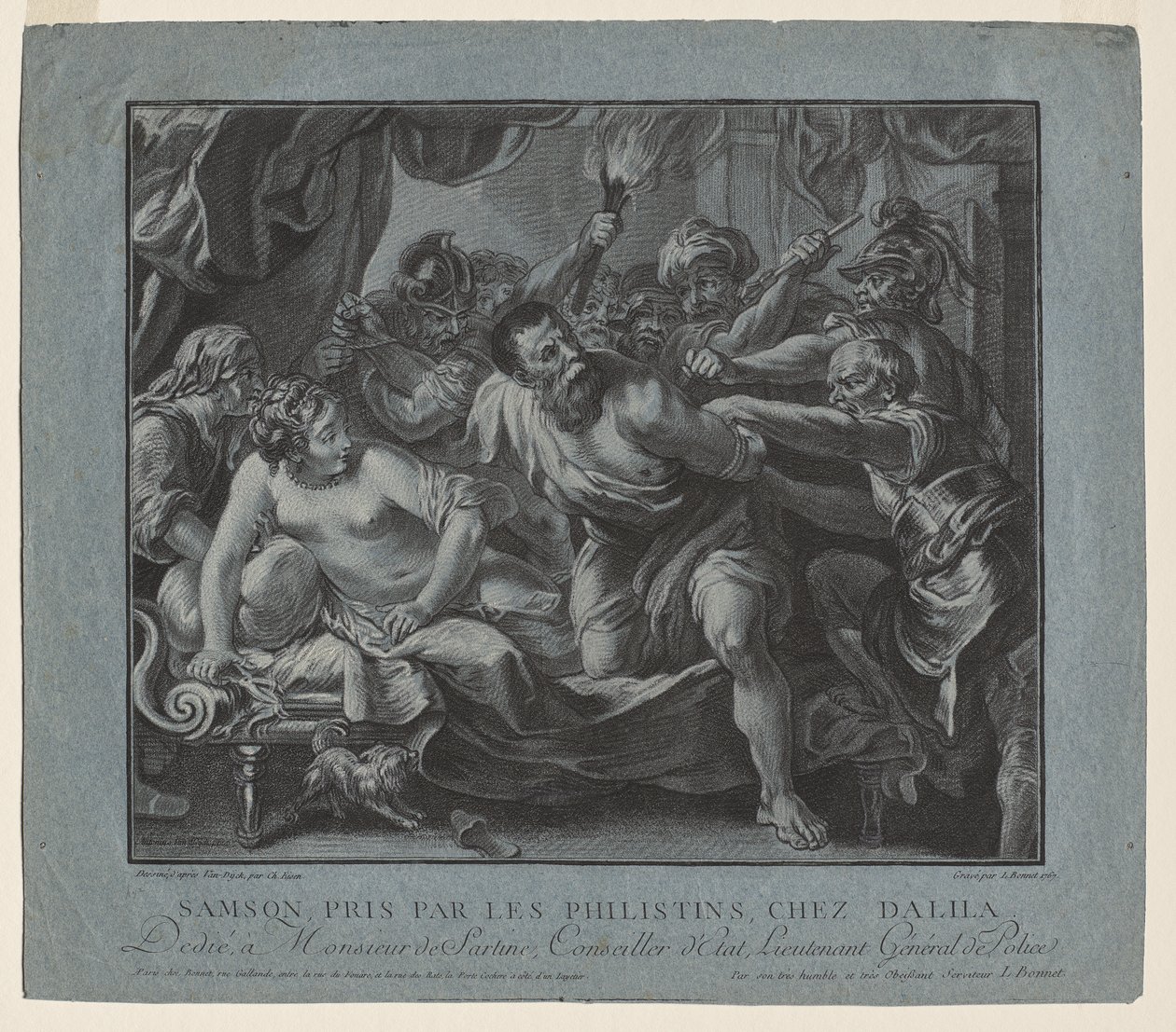 Samson wird von den Philistern im Haus von Delilah gefangen genommen