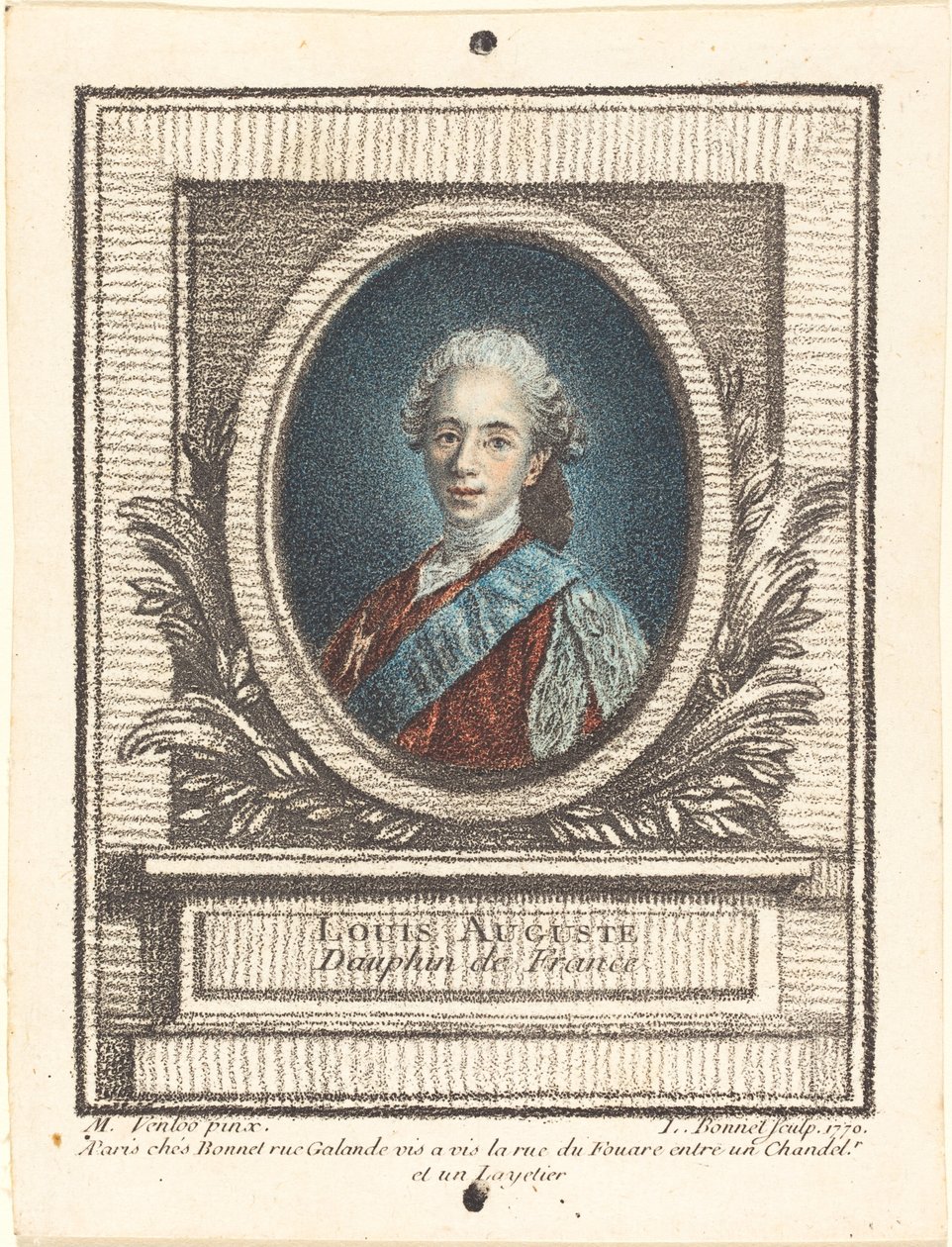 Louis-Auguste, Dauphin von Frankreich von Louis Marin Bonnet after Louis Michel Van Loo