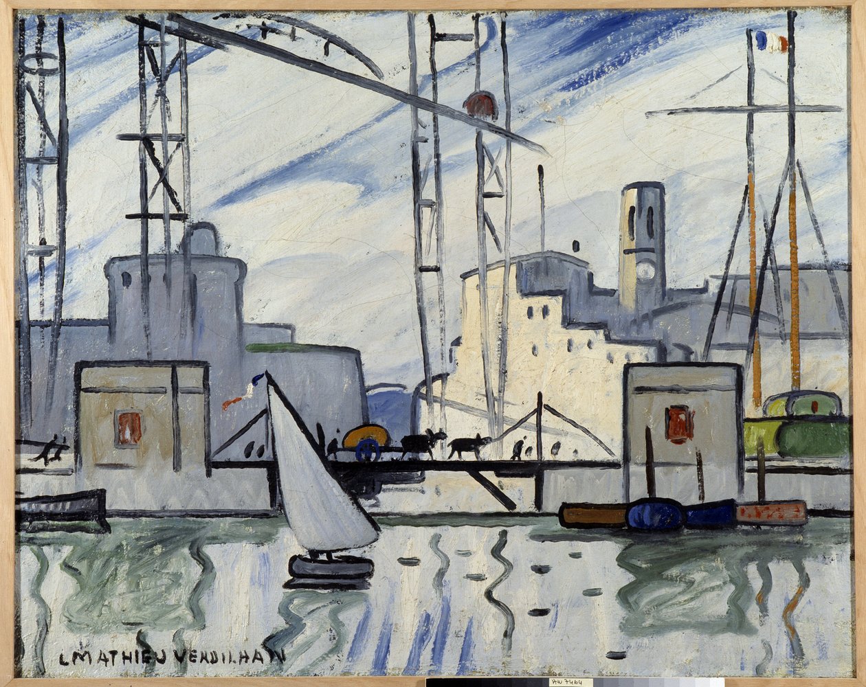 Marseille, die Fährbrücke Gemälde von Louis Mathieu Verdilhan (1875-1928) ca. 1918-1920 Musée Cantini, Marseille von Louis Mathieu Verdilhan