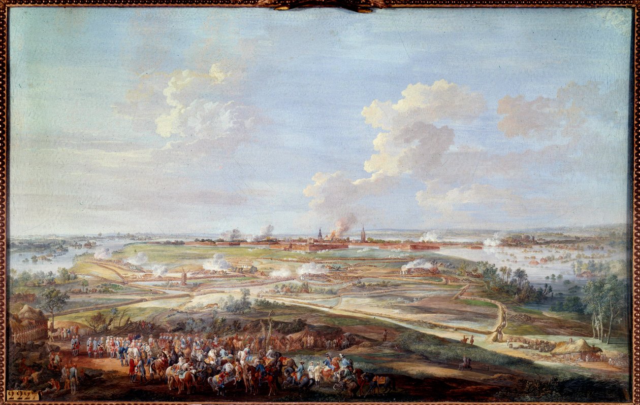 Ansicht der Belagerung von Menin durch Ludwig XV. vom 28. Mai bis 4. Juni 1744 von Louis Nicolas van Blarenberghe